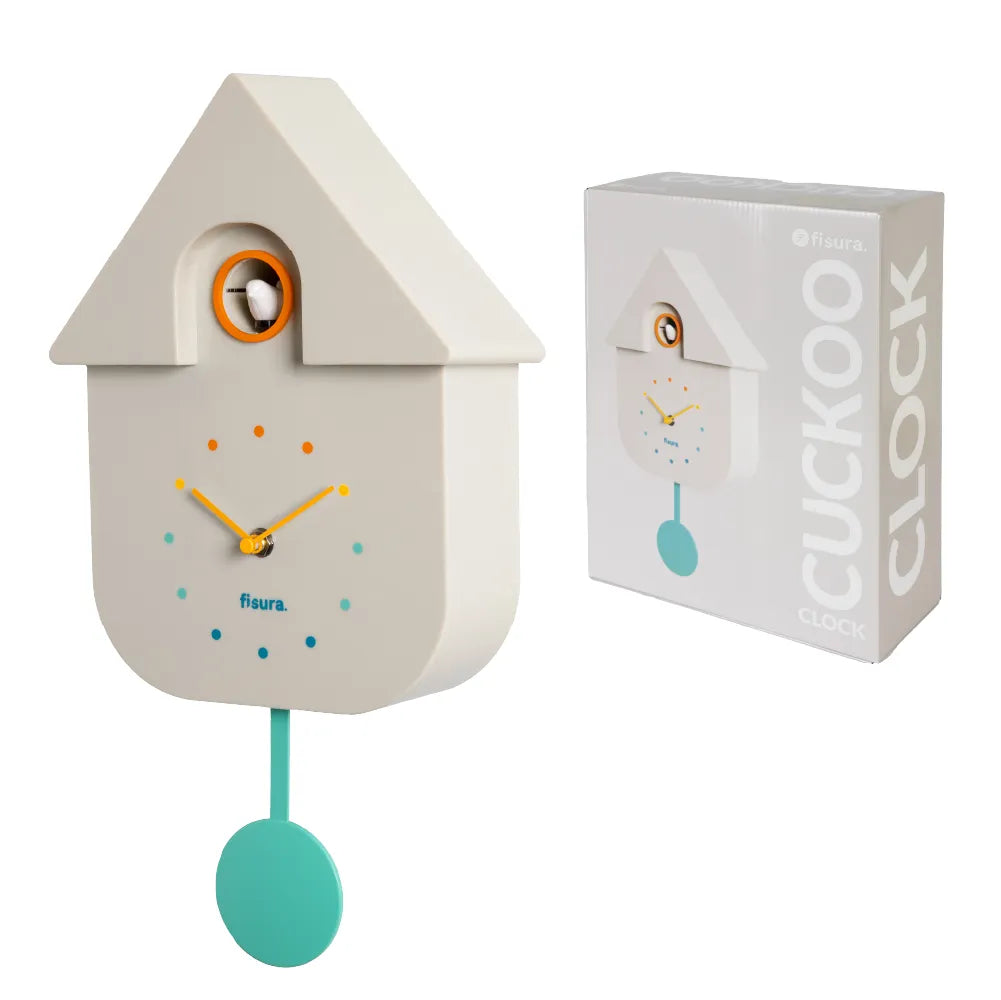 Reloj de cuco blanco con dial multicolor 