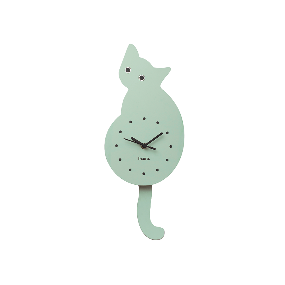 Reloj gato verde menta