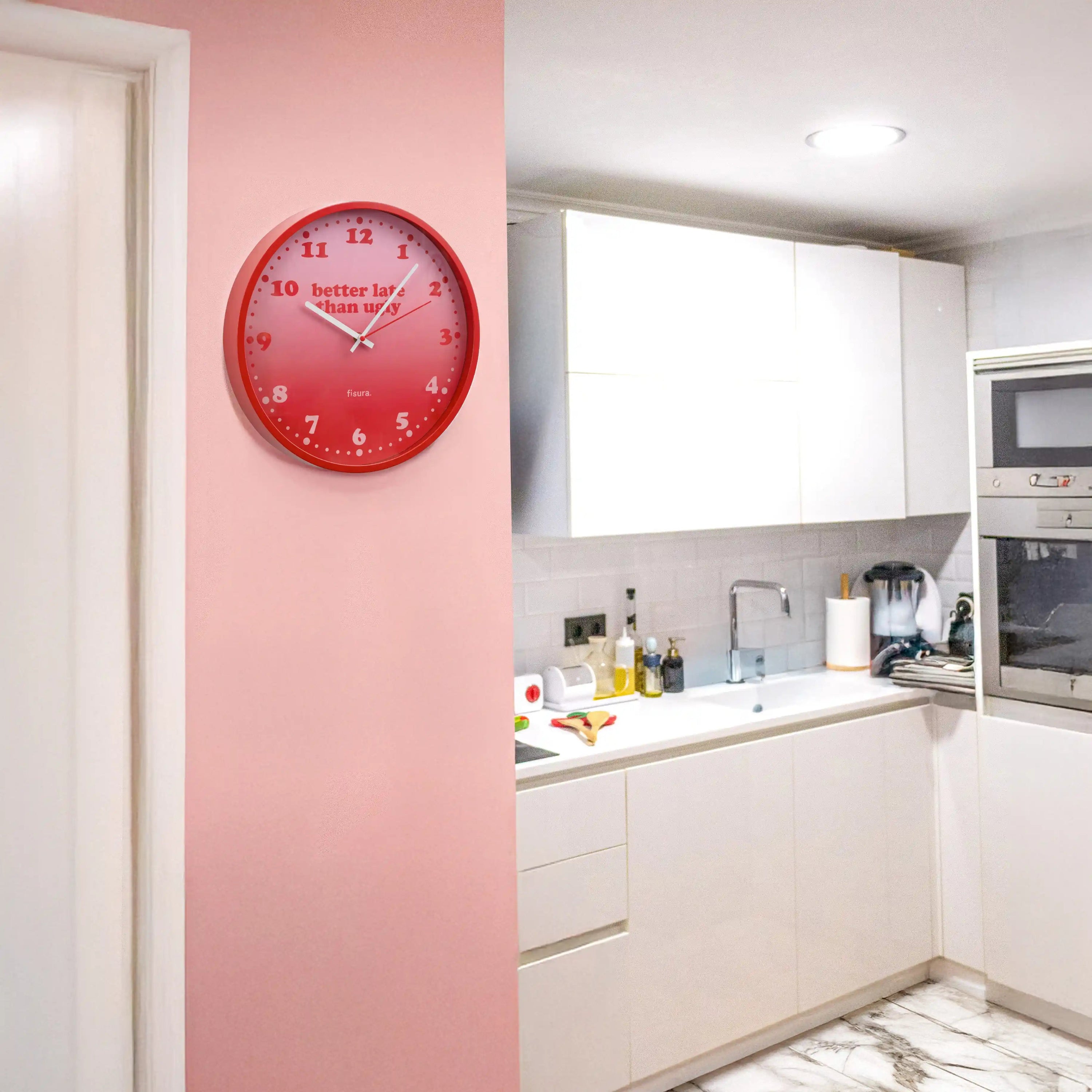 Reloj de pared “Better late than ugly”