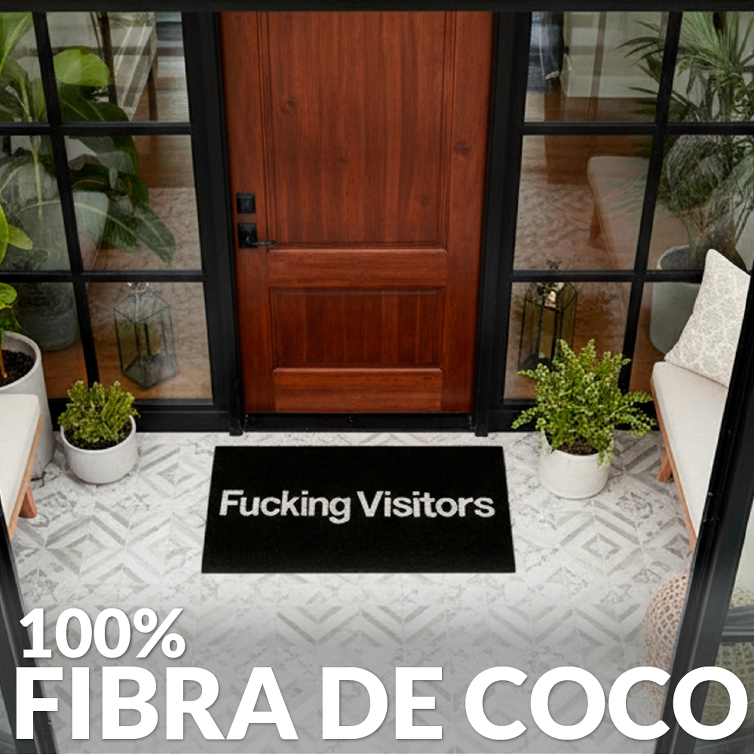 Felpudo "Fucking visitors”