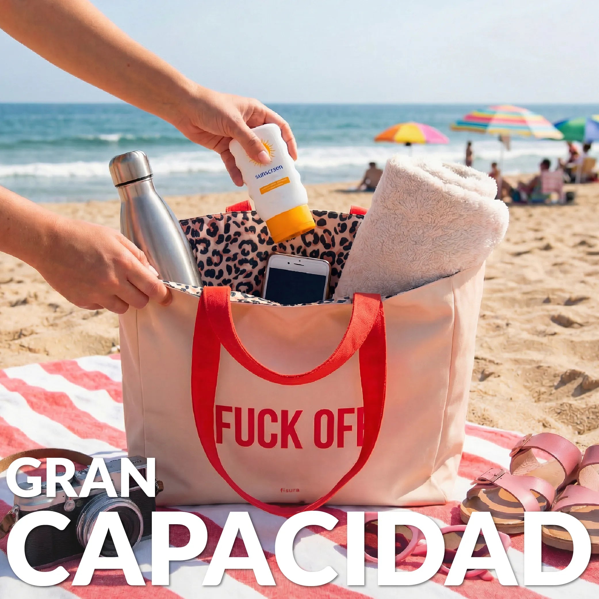 Bolsa de playa “Fuck off”