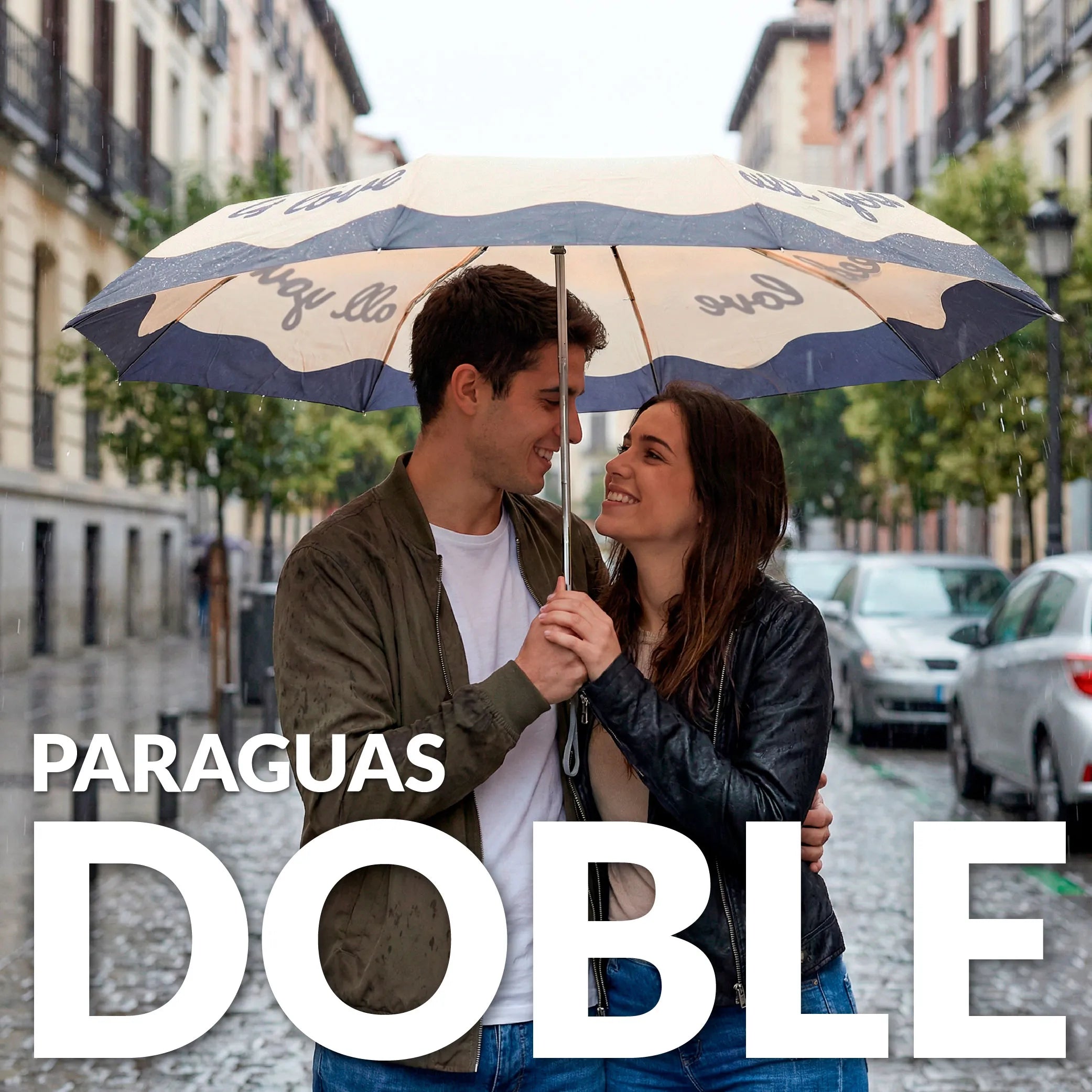 Paraguas plegable doble "All you need is love"