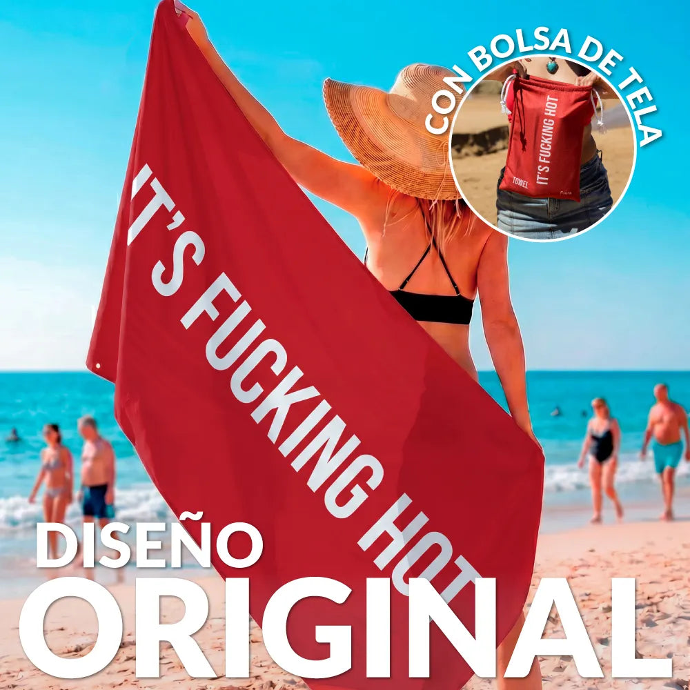 Toalla playa "it's fucking hot" rojo
