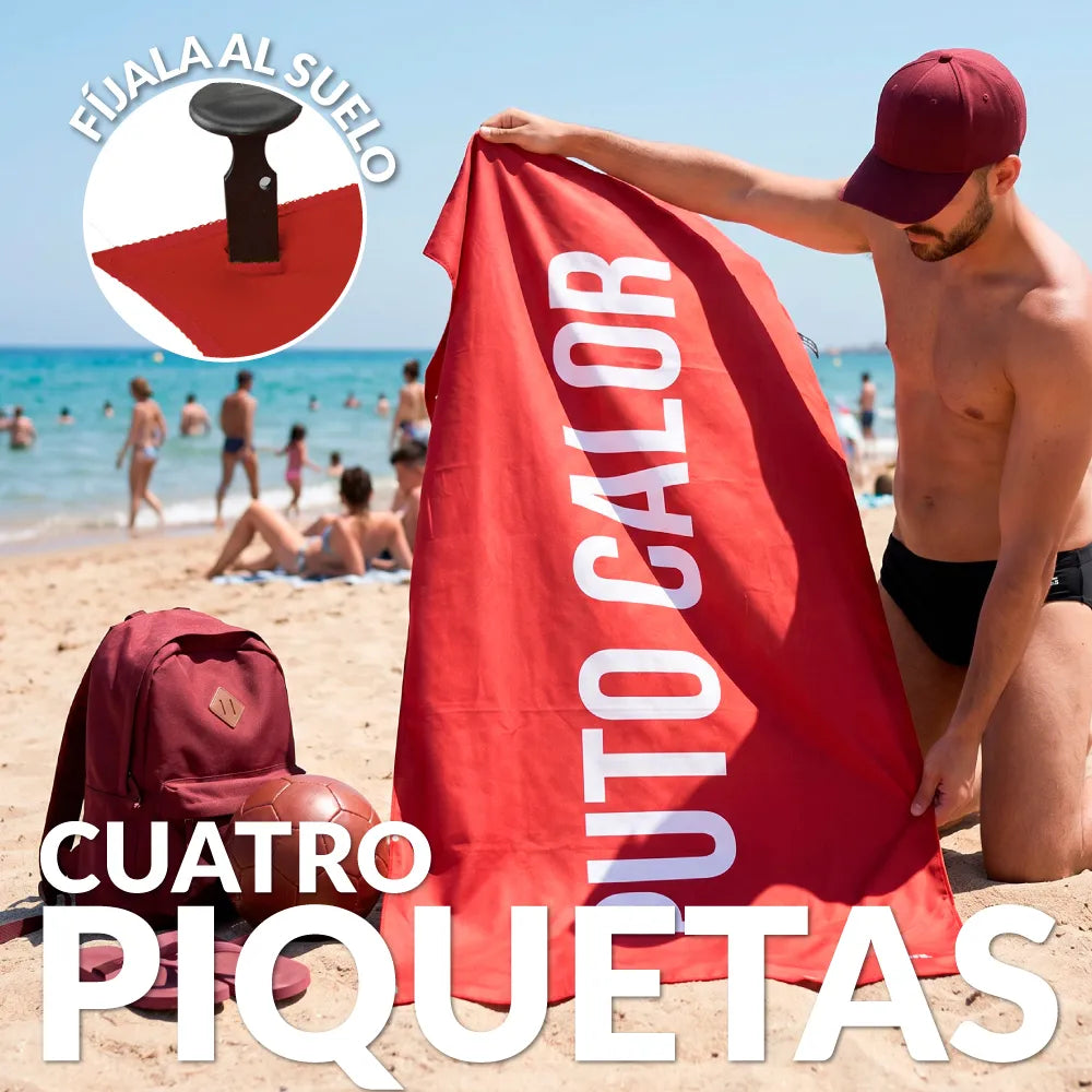 Toalla playa "puto calor" rojo