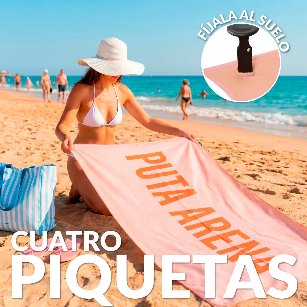 Toalla playa "puta arena" naranja