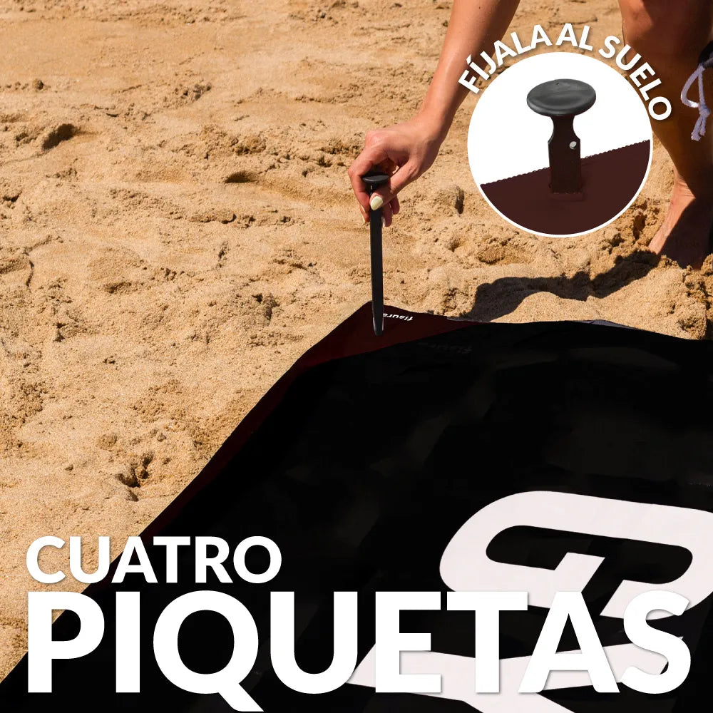 Toalla playa "gym bro" negro y blanco