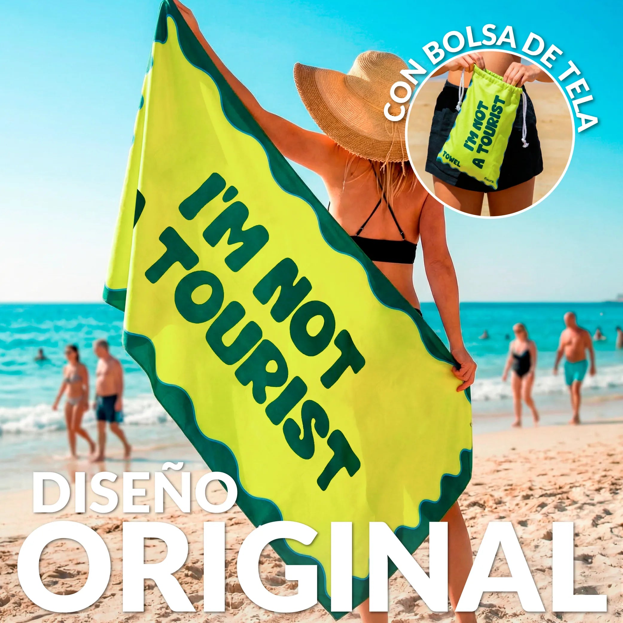 Toalla playa "I`m not a tourist"