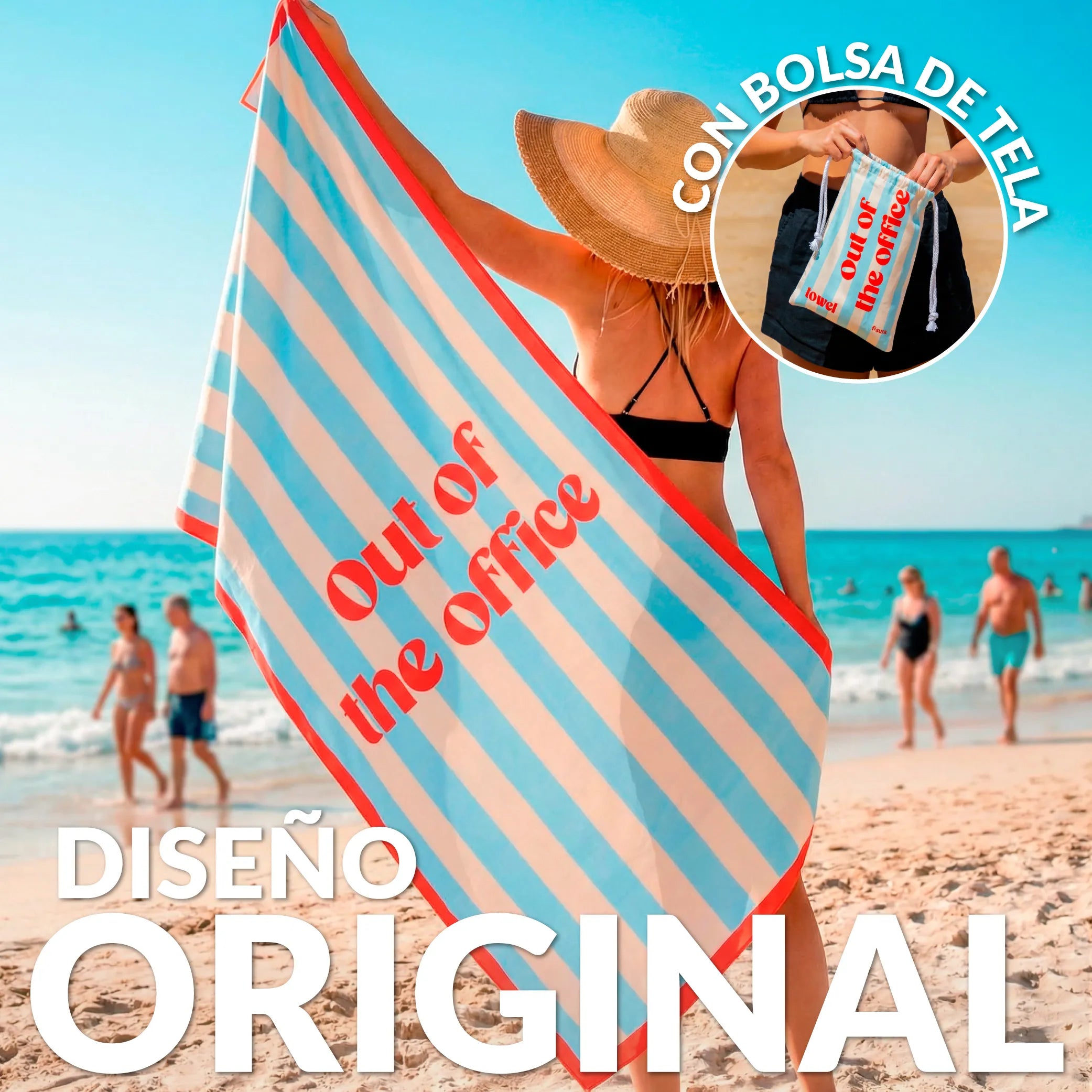 Toalla playa "Out of the office"