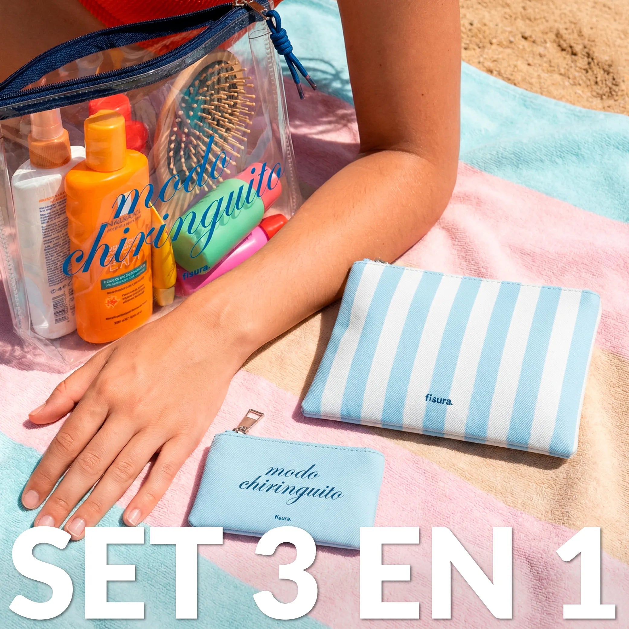 Trousse de toilette triple “Modo chiringuito”
