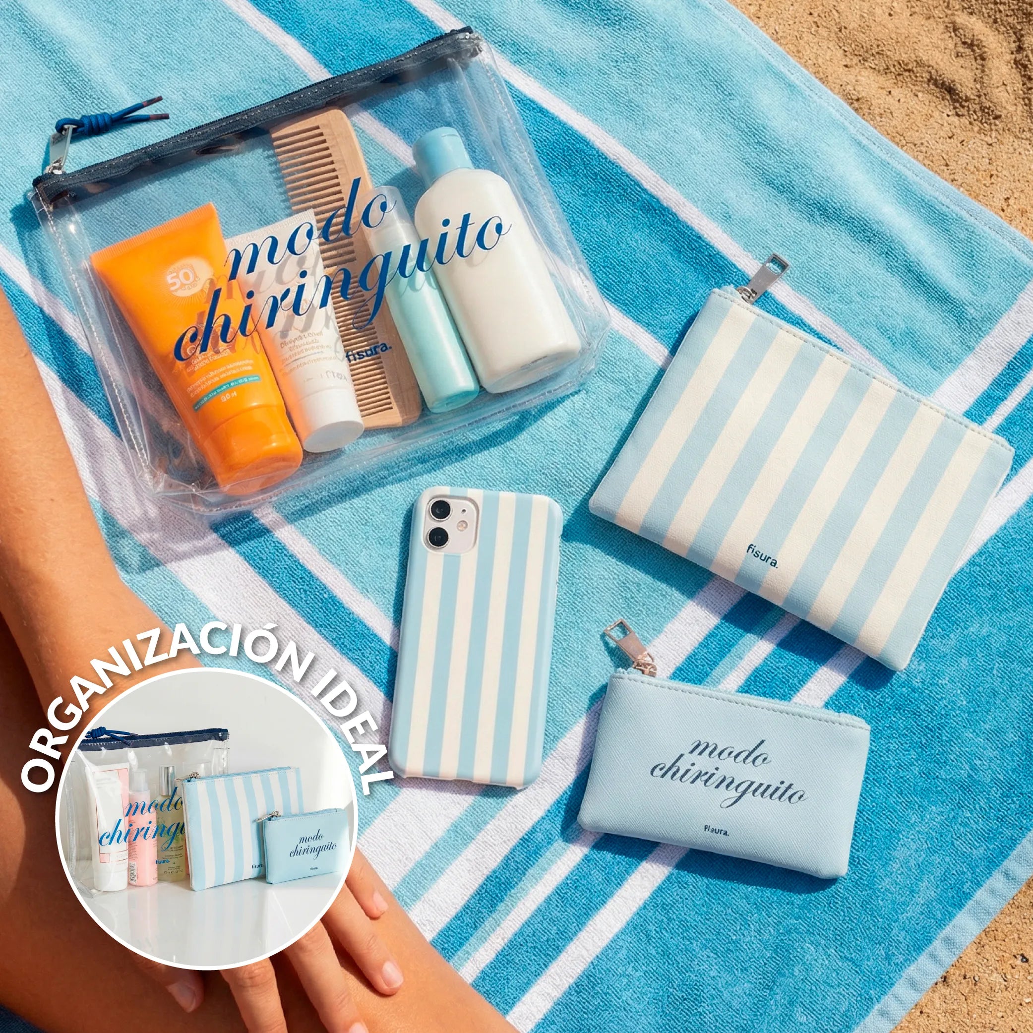 Trousse de toilette triple “Modo chiringuito”