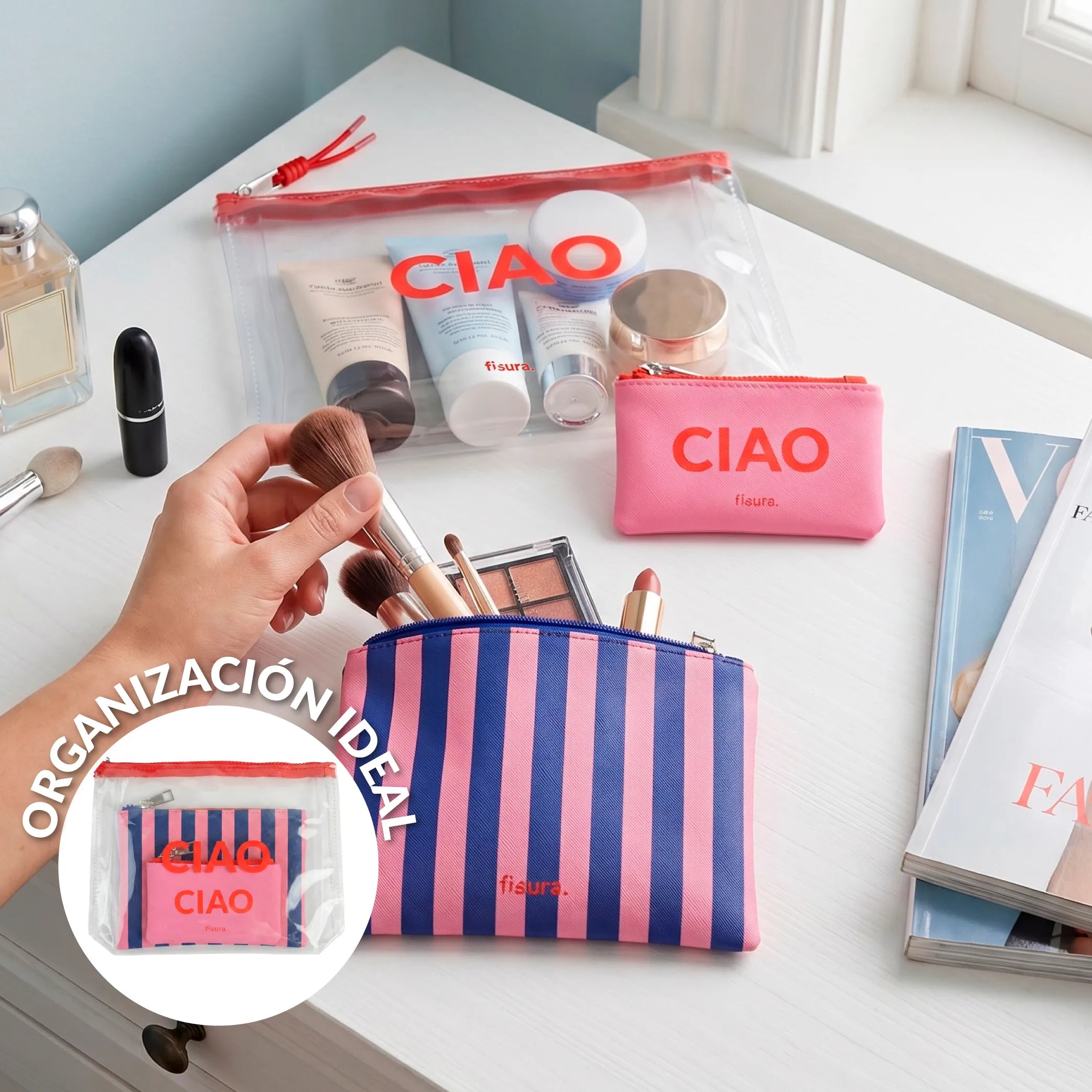 Trousse de toilette triple “Ciao”