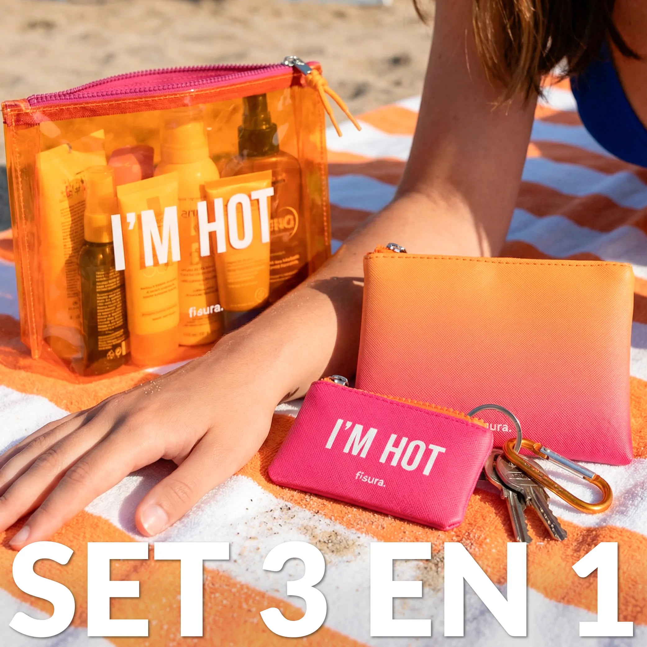 Trousse de toilette triple “I’m hot”