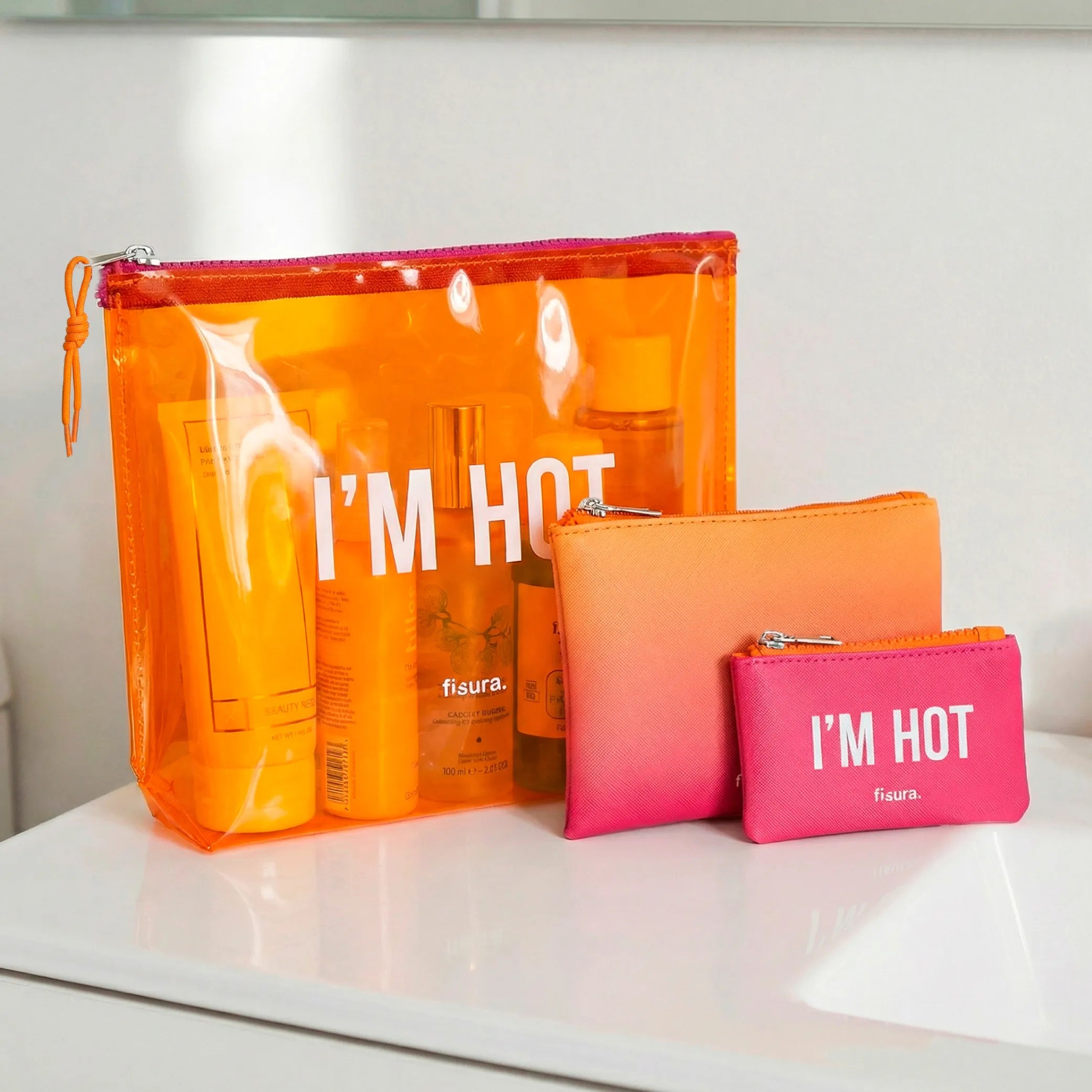 Trousse de toilette triple “I’m hot”