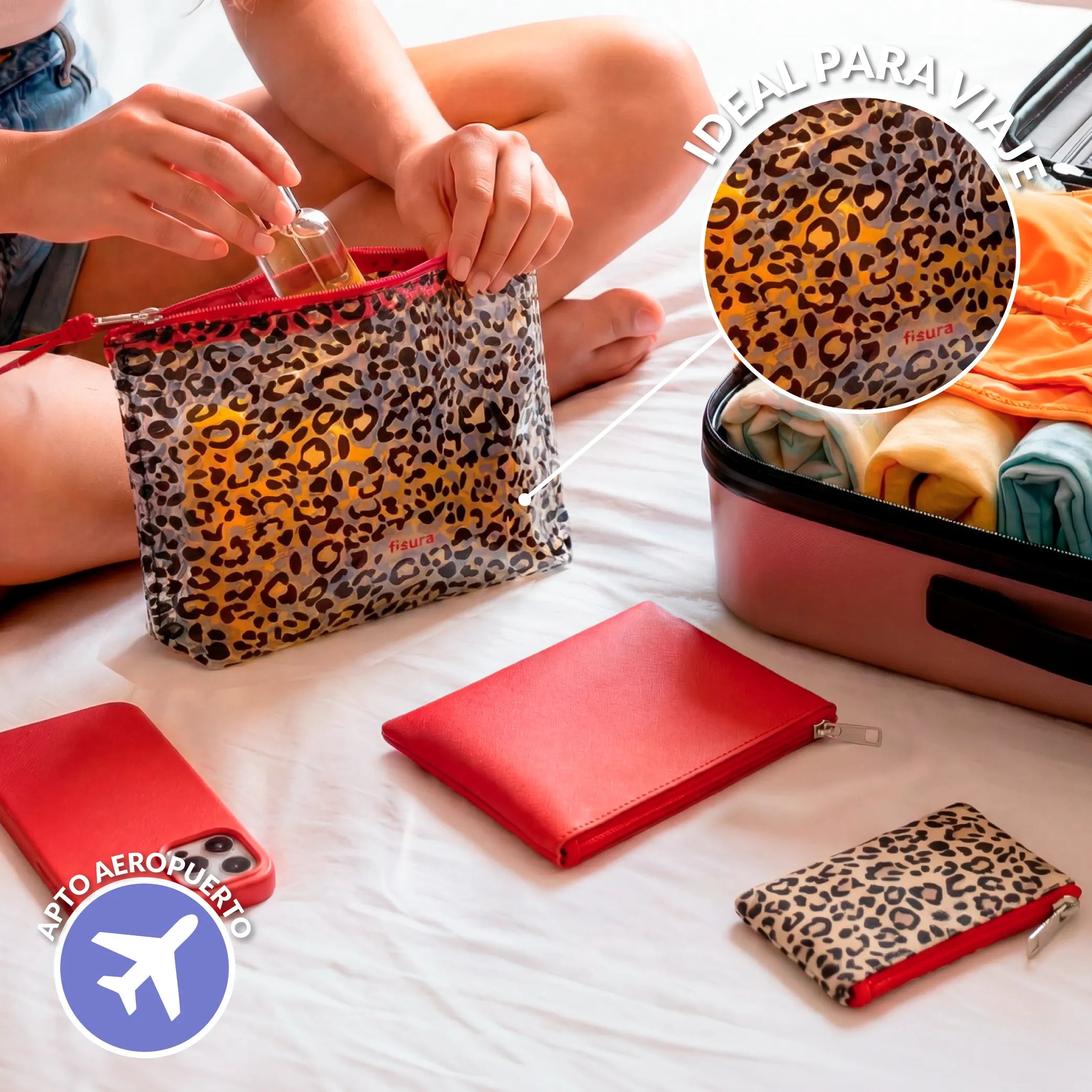Trousse de toilette triple “Leopardo”