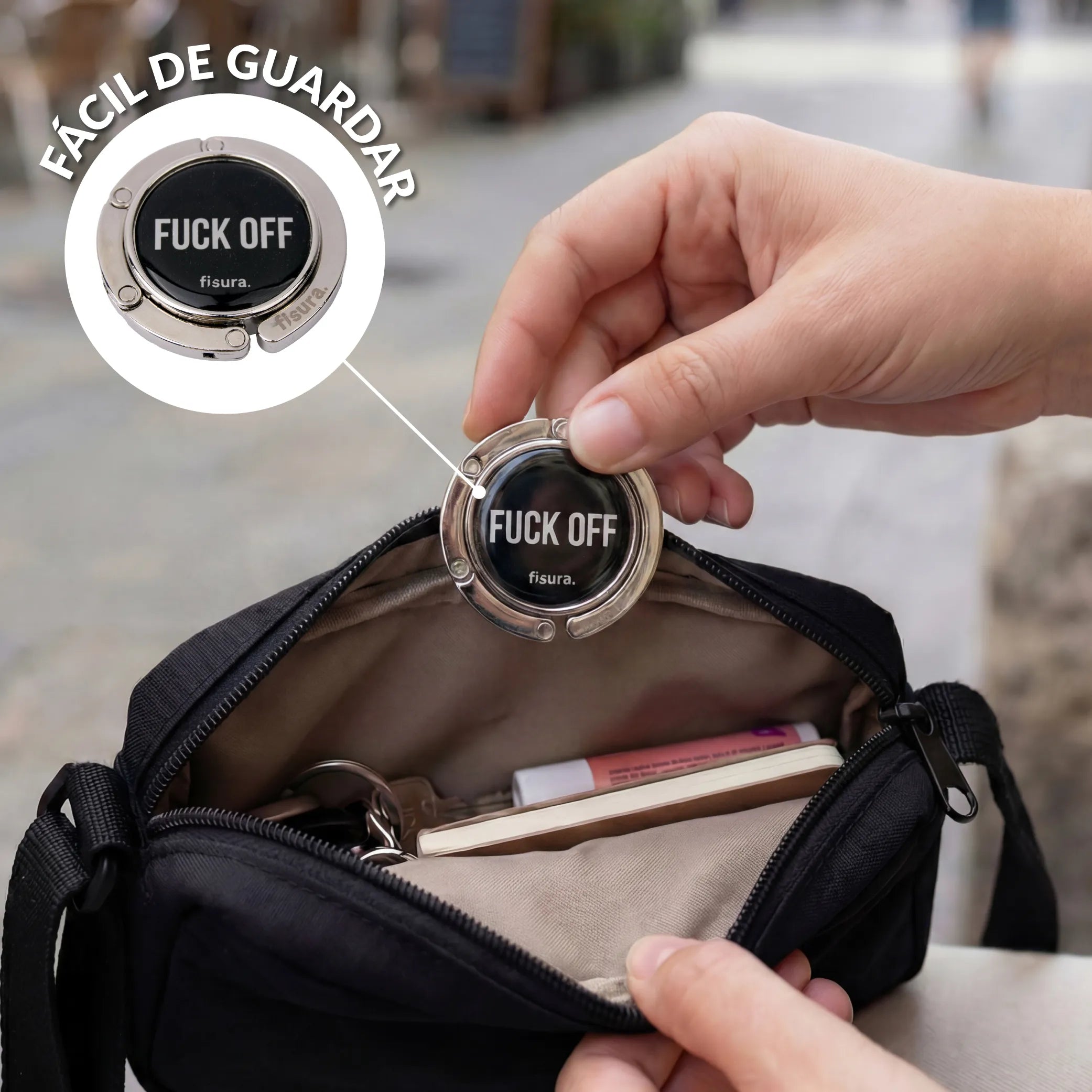 Colgador bolso "Fuck off”