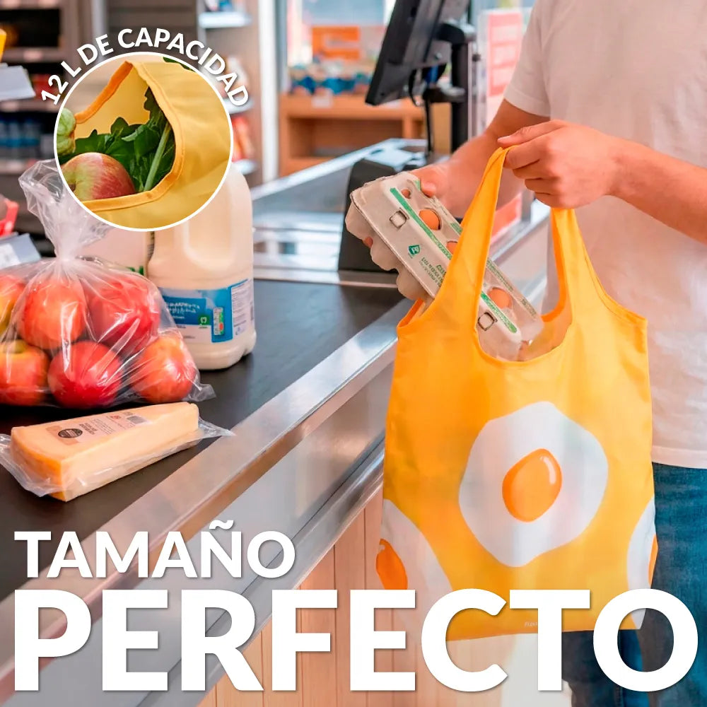 Bolsa compra plegable huevos