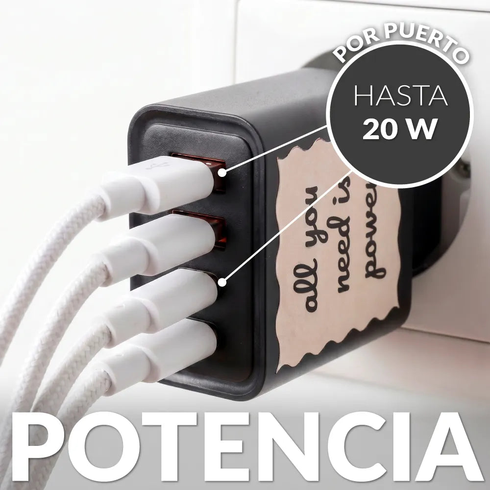 Cargador 4 puertos "All you need is power"