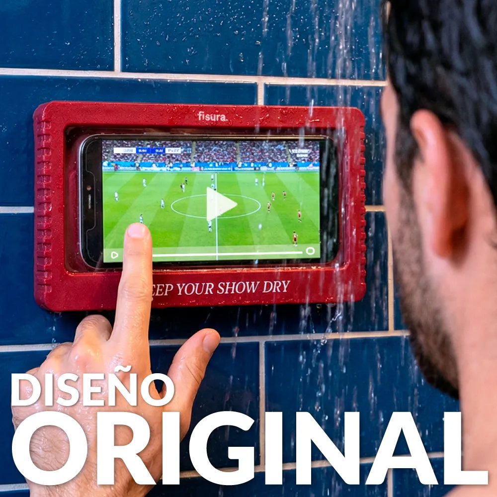 Soporte de pared para movil "keep your show dry"