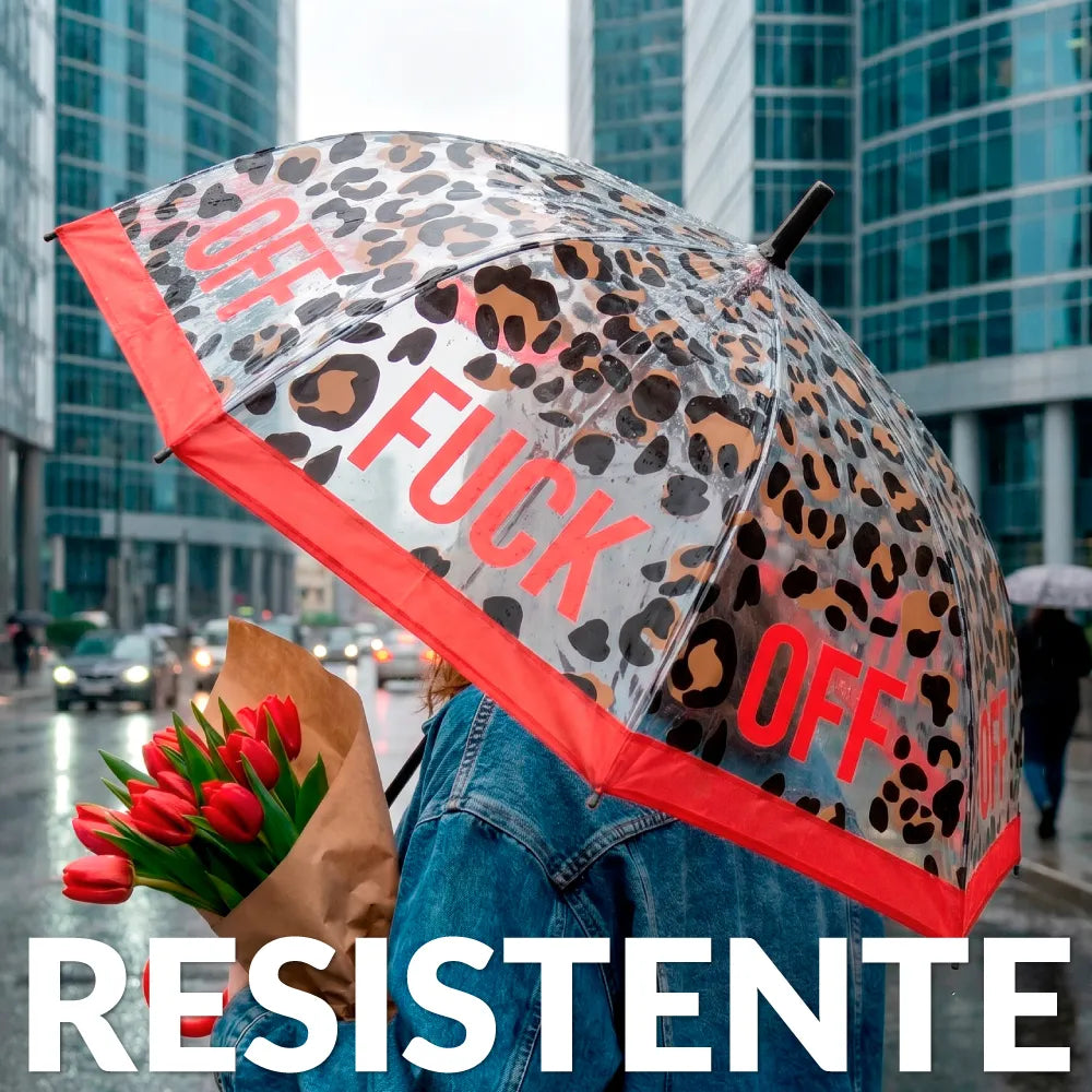 Paraguas "Fuck off" transparente