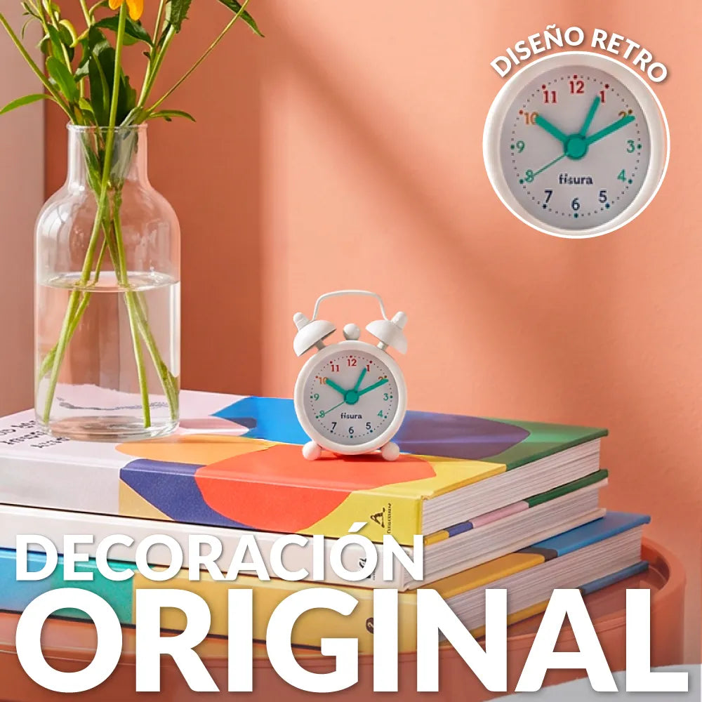 Reloj despertador retro mini arcoíris