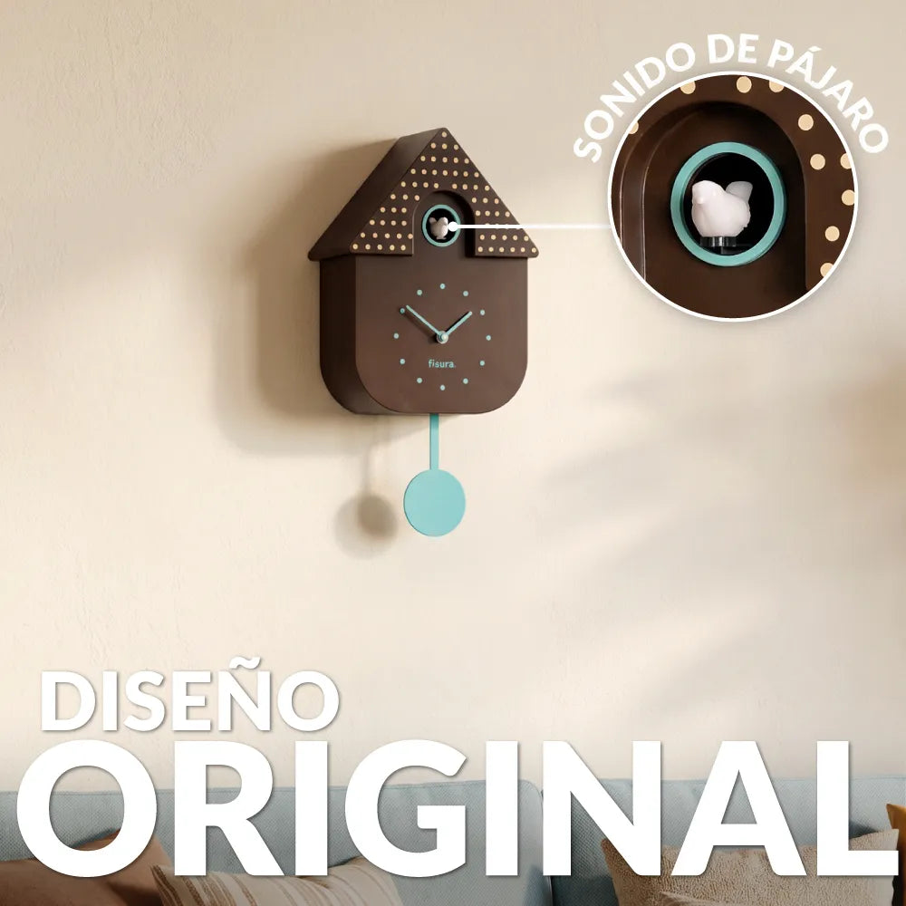 Reloj cuco casita lunares