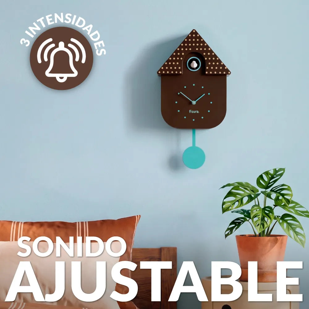 Reloj cuco casita lunares