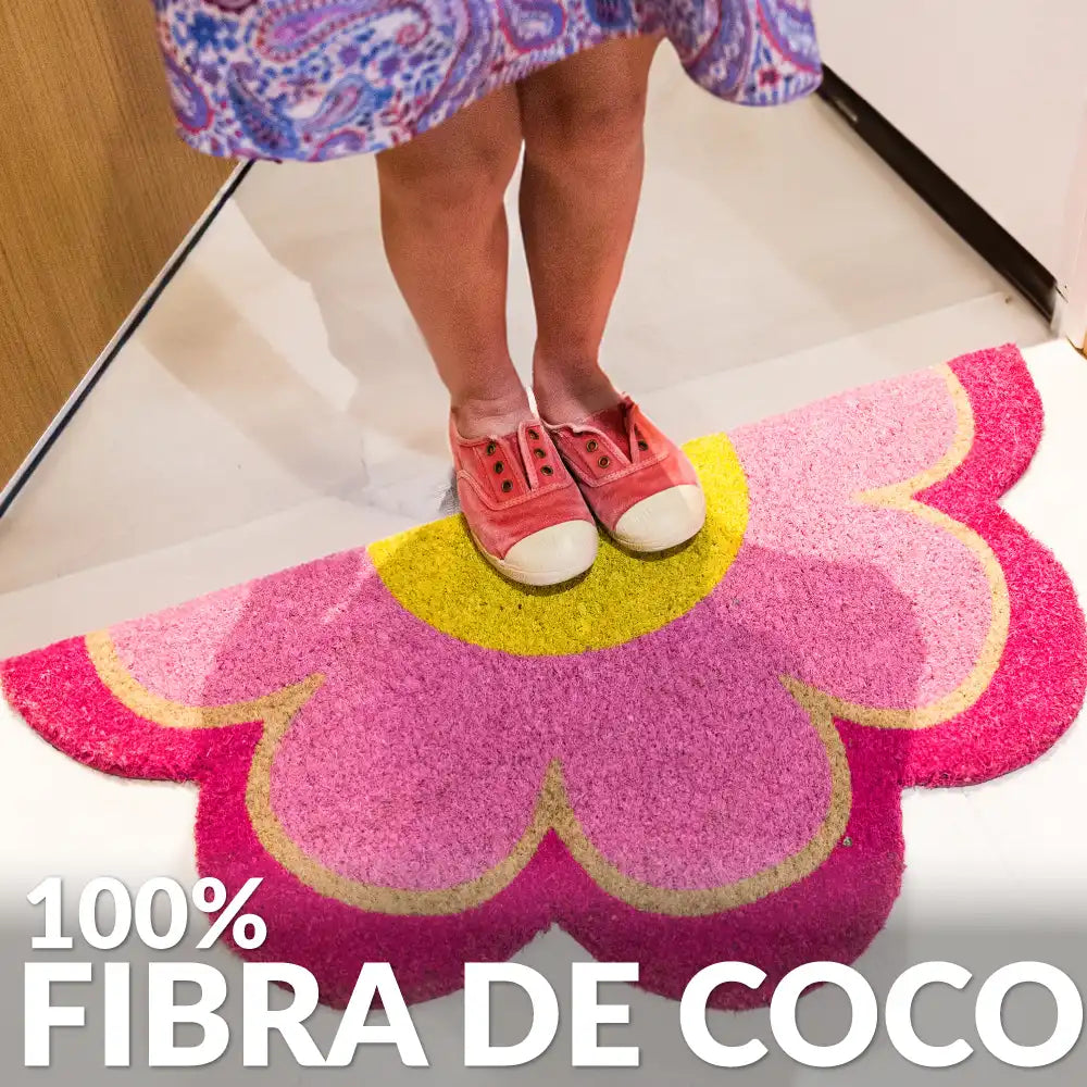 Felpudo "Flor" rosa