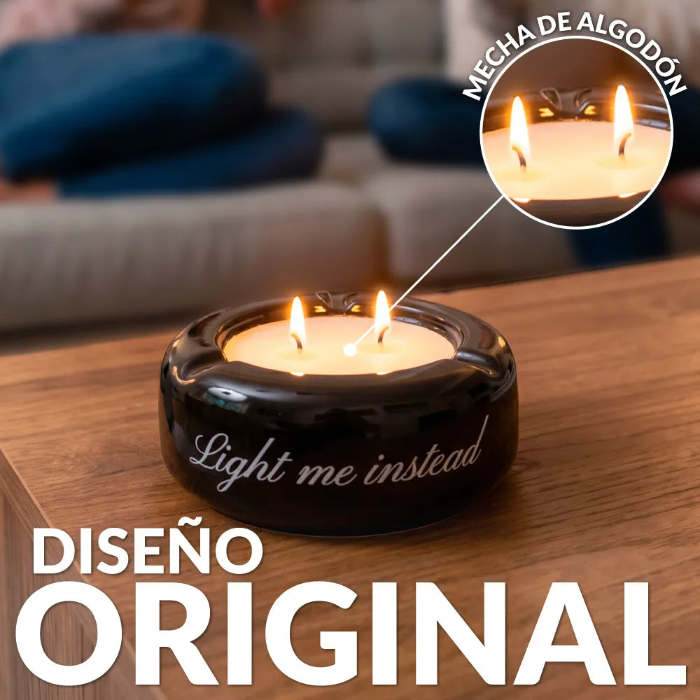Bougie multi-usages “Light me instead” – tabac et miel