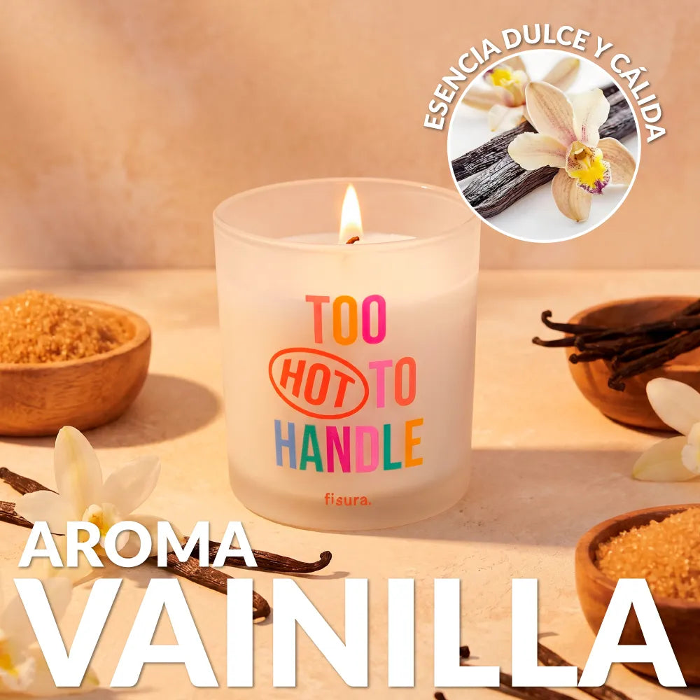 Bougie en verre “Too hot to handle” – vanille