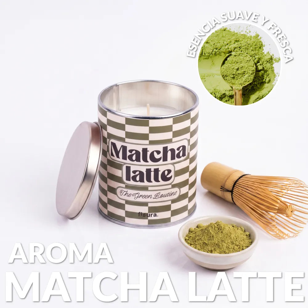 Vela en lata de metal “Matcha latte” – matcha