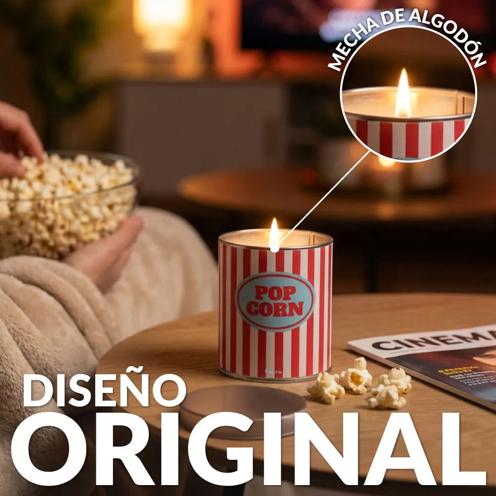Vela en lata de metal “Pop corn” – palomitas de mantequilla
