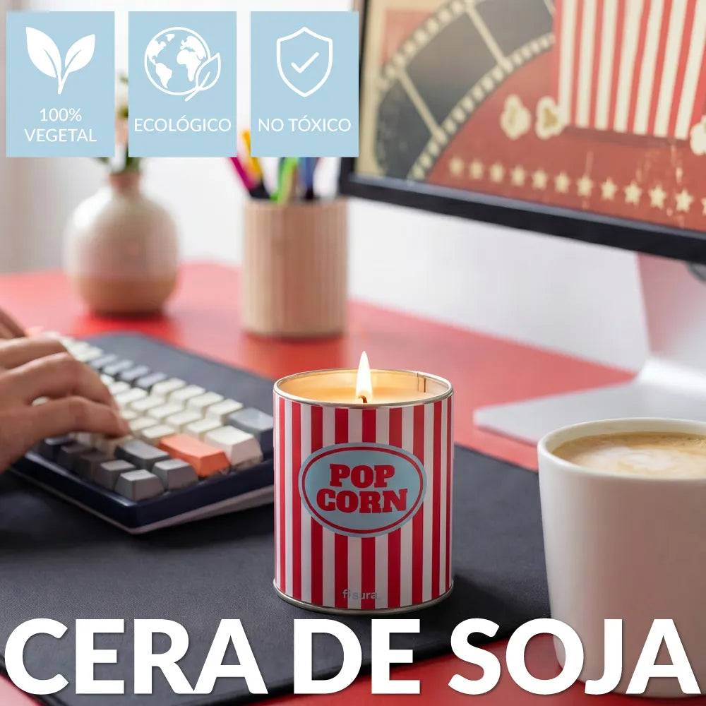 Vela en lata de metal “Pop corn” – palomitas de mantequilla