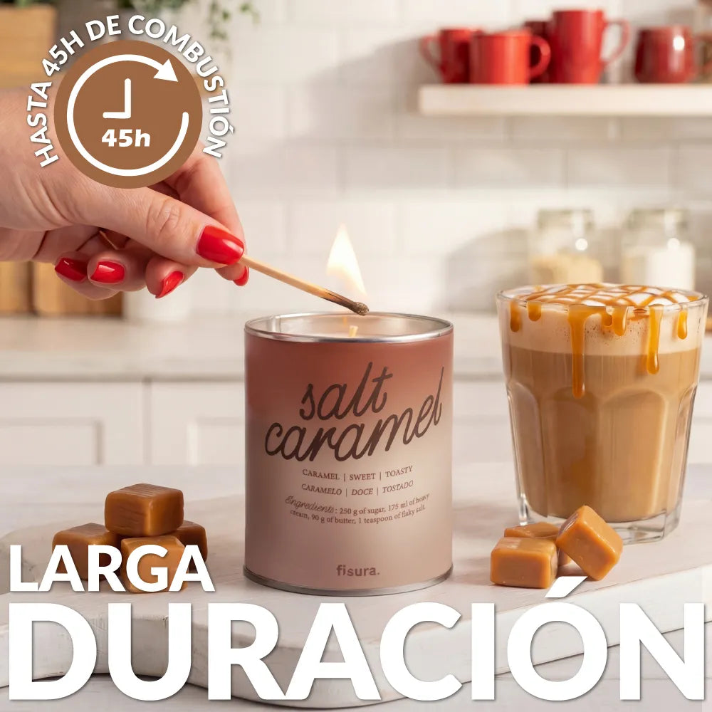 Vela en lata de metal “Salt caramel” – caramelo salado