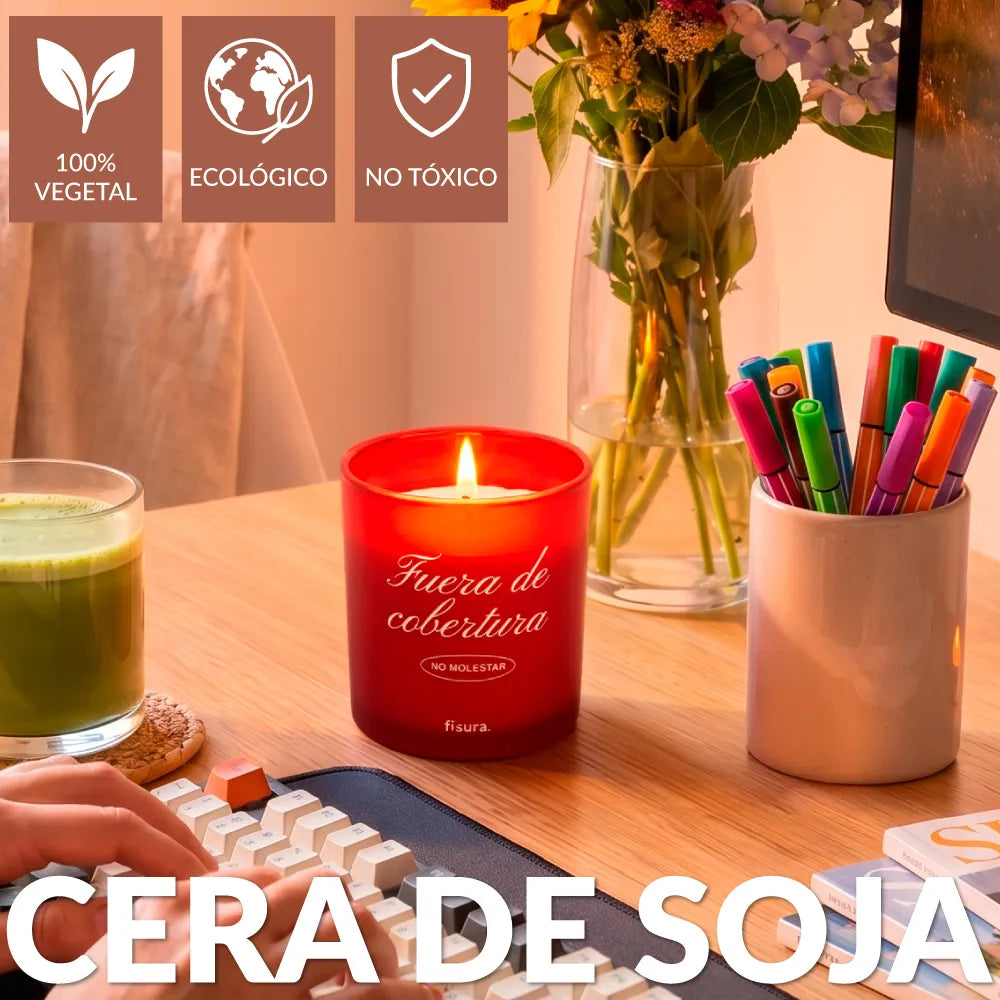 Bougie en verre “Fuera de cobertura” – bois