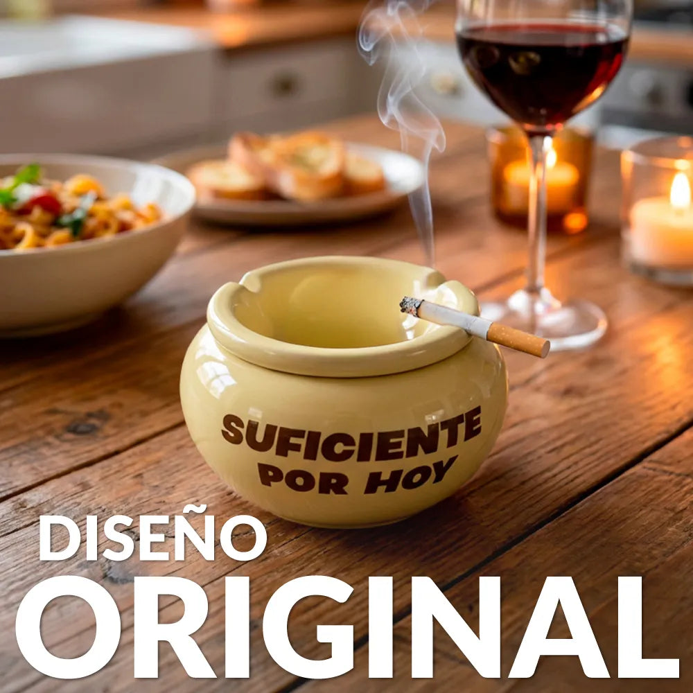 Cenicero con tapa “Suficiente por hoy”