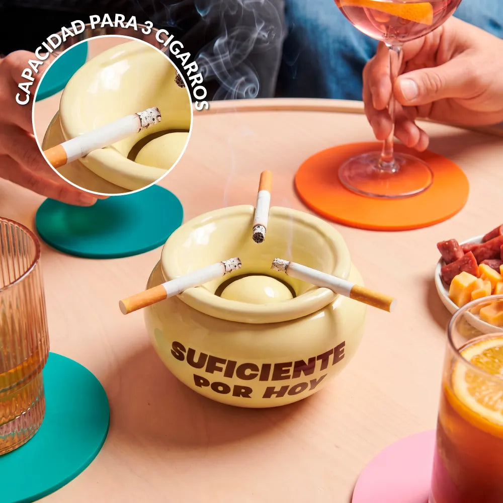 Cenicero con tapa “Suficiente por hoy”