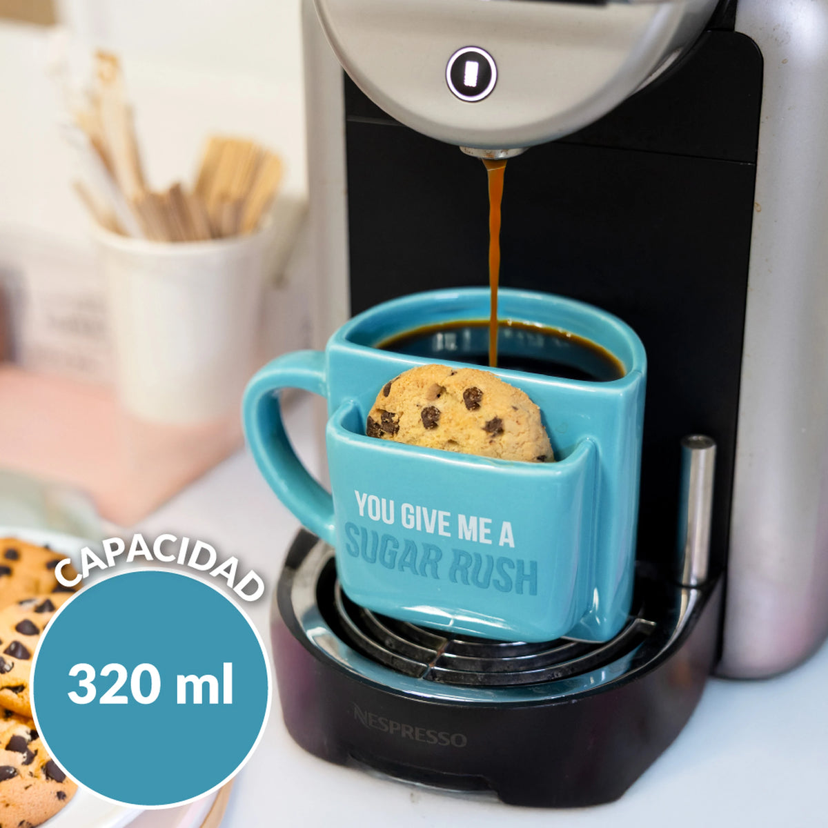 Taza bolsillo "You give me a sugar rush"