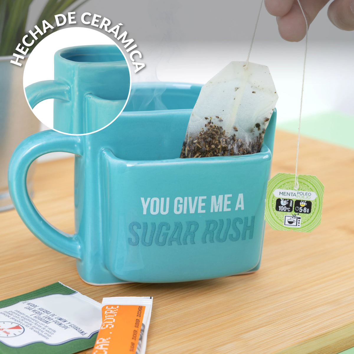 Taza bolsillo "You give me a sugar rush"