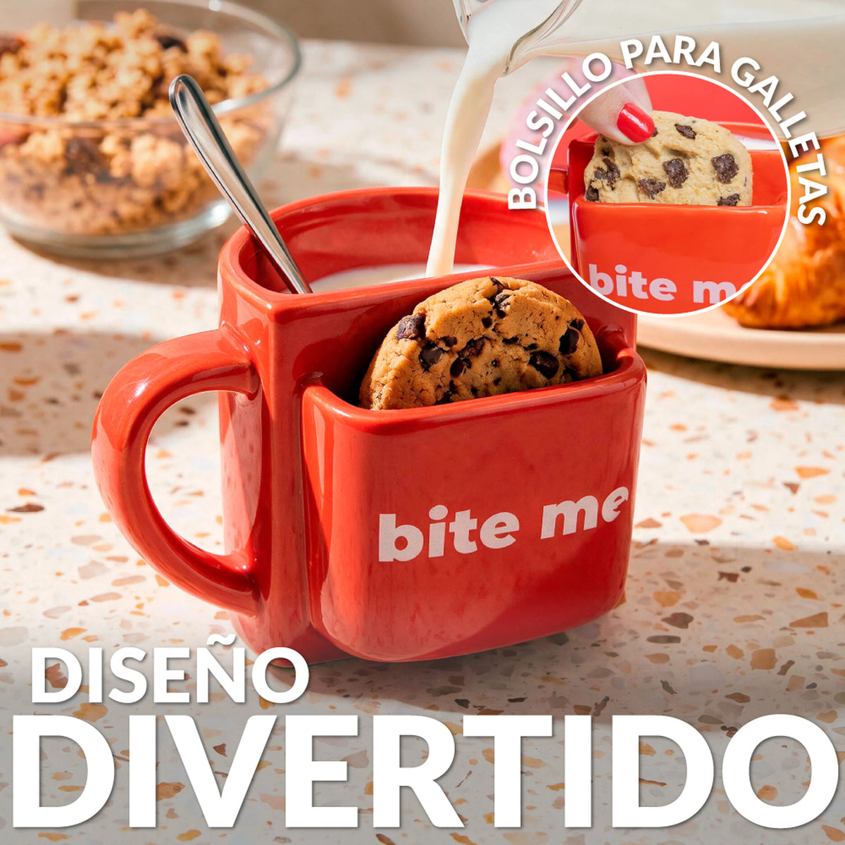 Taza bolsillo "Bite me"