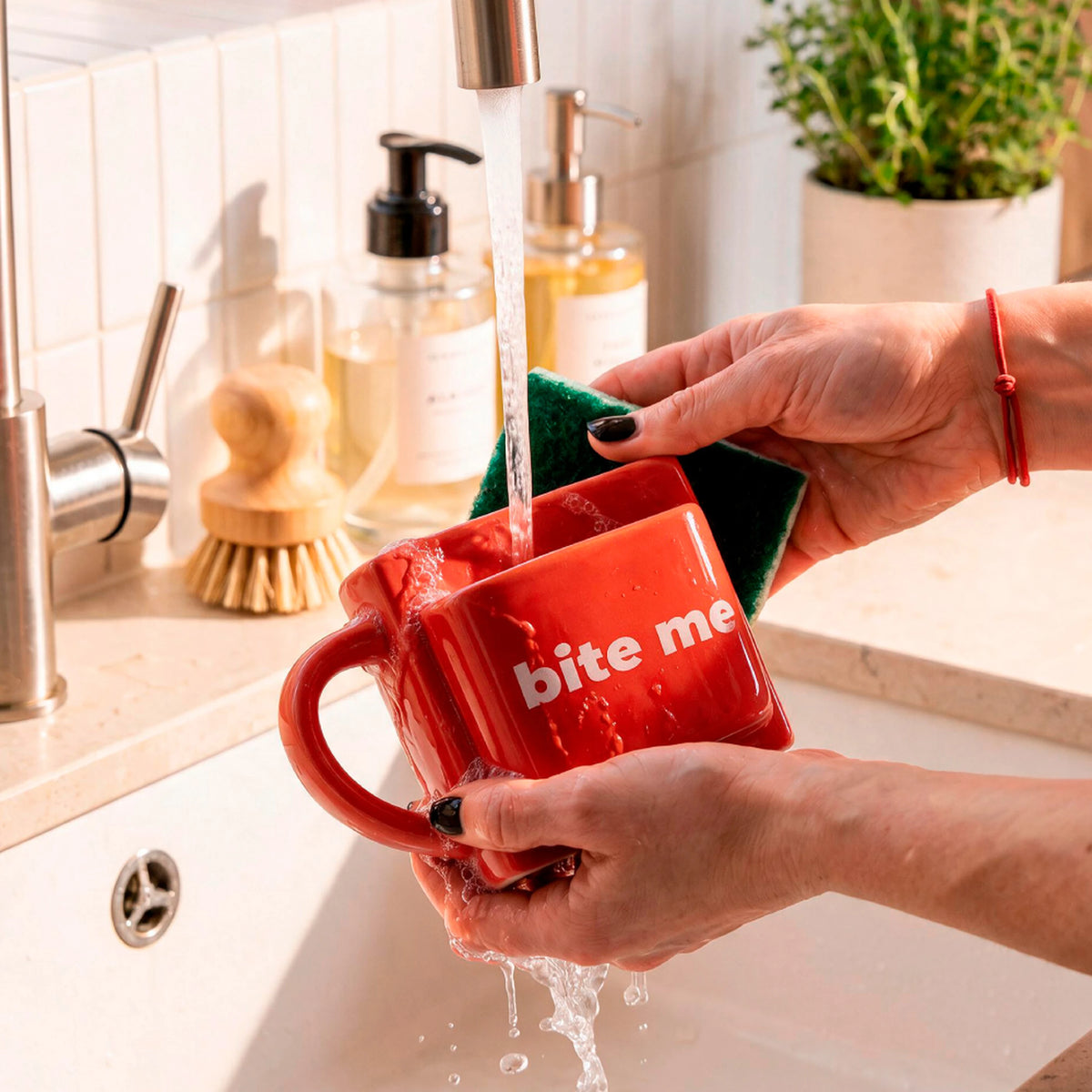 Taza bolsillo "Bite me"