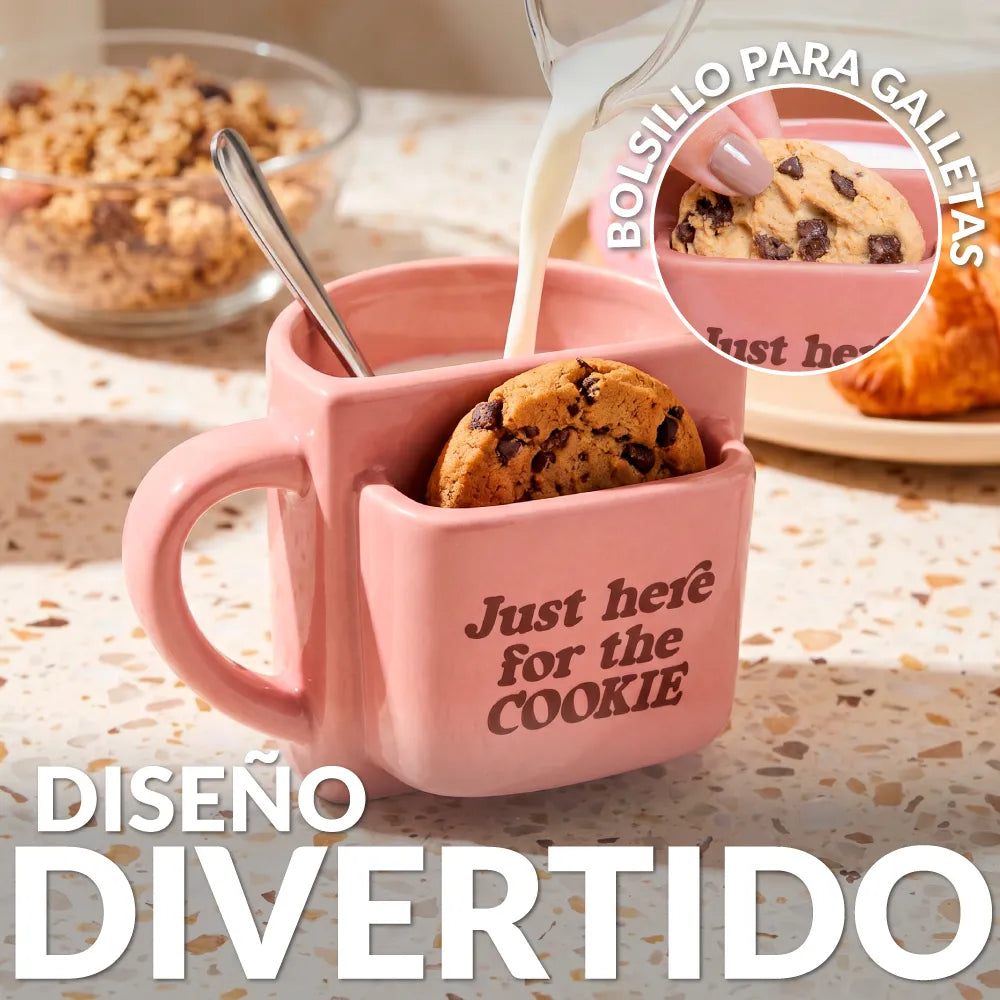 Taza bolsillo “Here for the cookie”