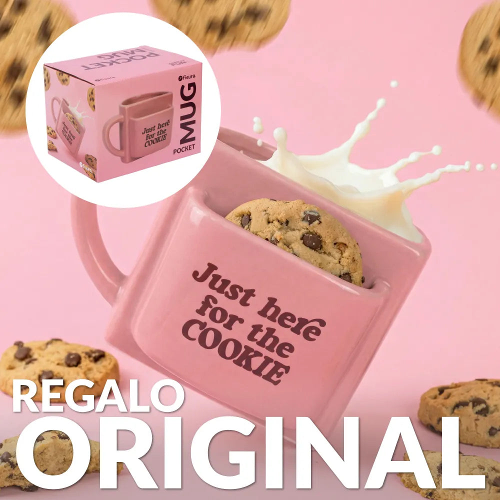 Taza bolsillo “Here for the cookie”