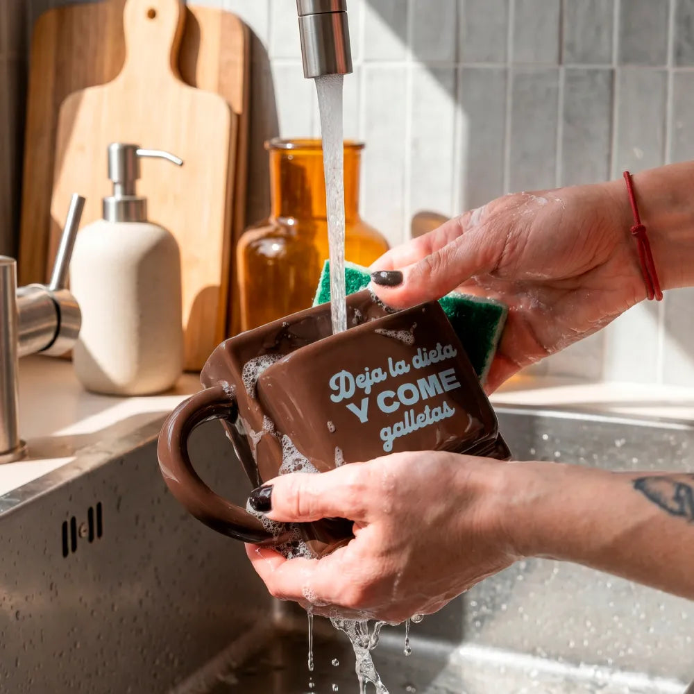 Taza bolsillo “Deja la dieta”