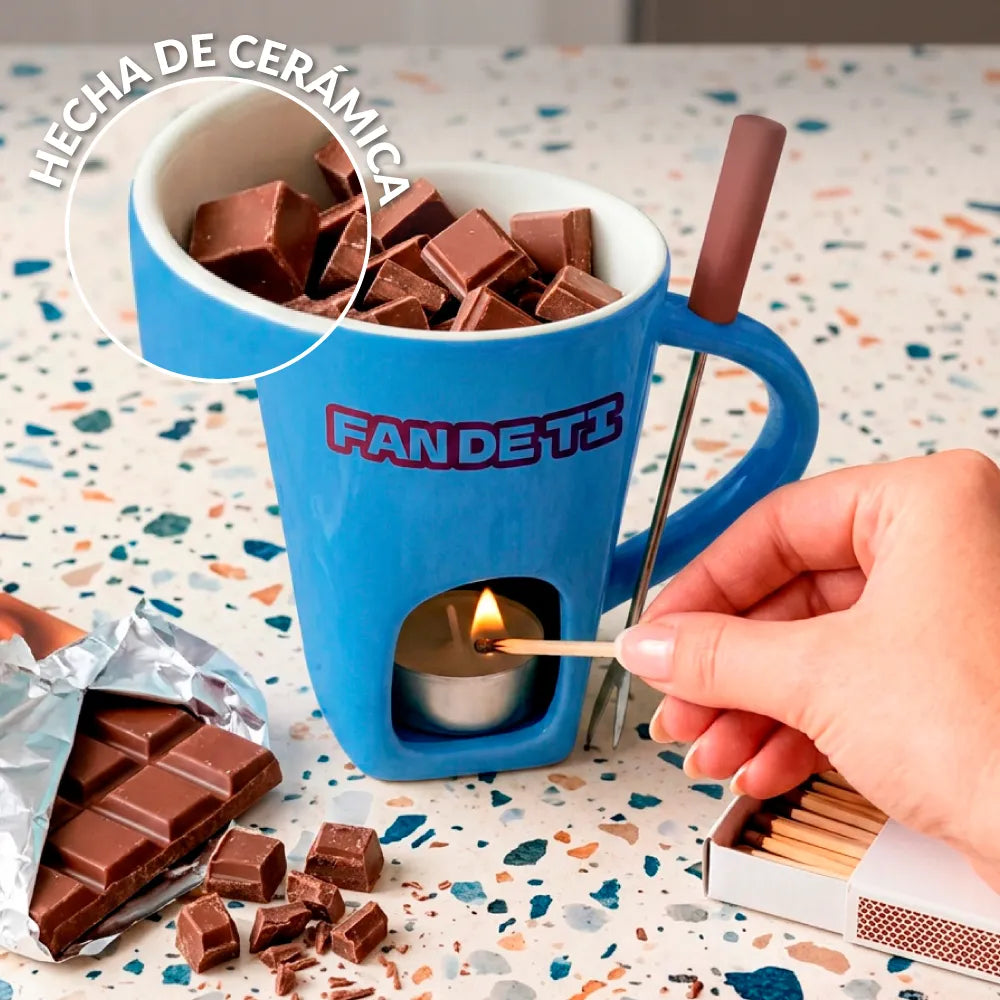 Taza fondue “Fan de ti”