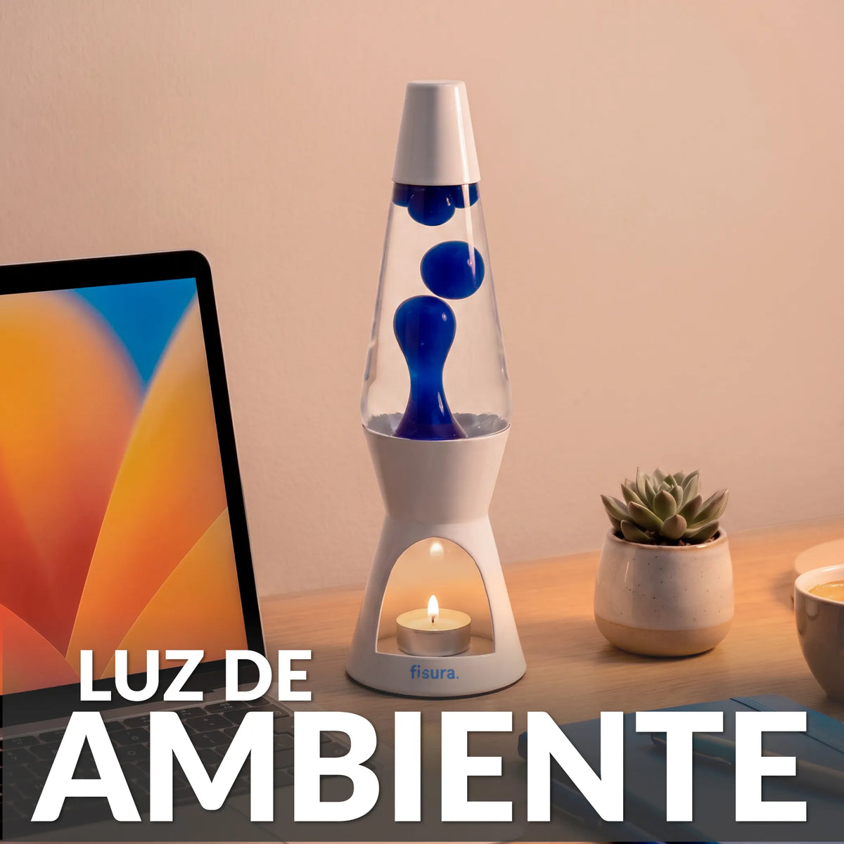 Lámpara de lava vela azul - Segunda vida (grado B)