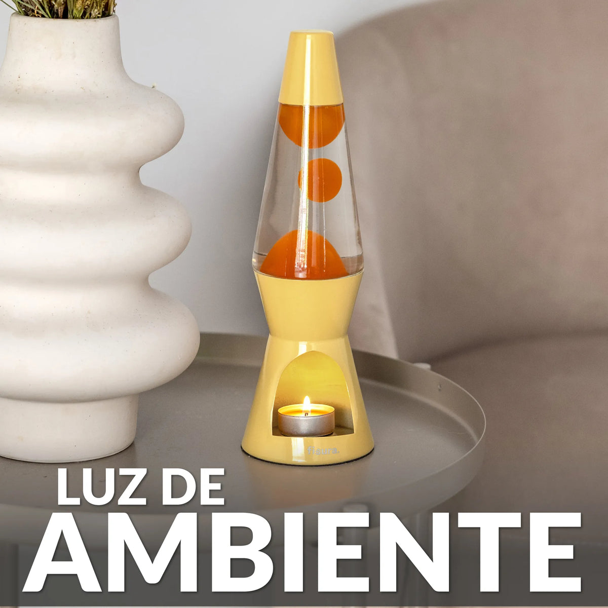 Lámpara de lava vela amarilla