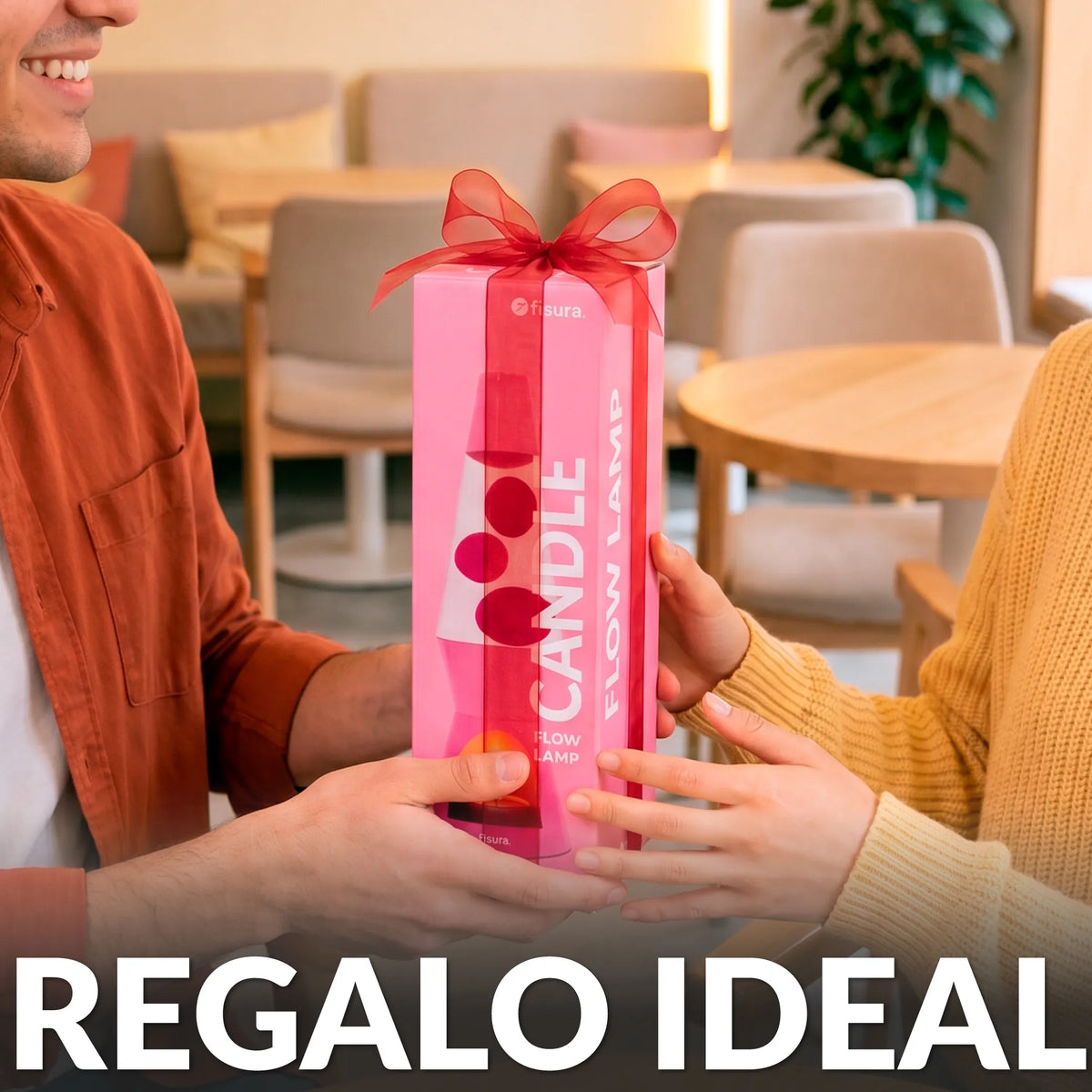 Lámpara de lava vela rosa