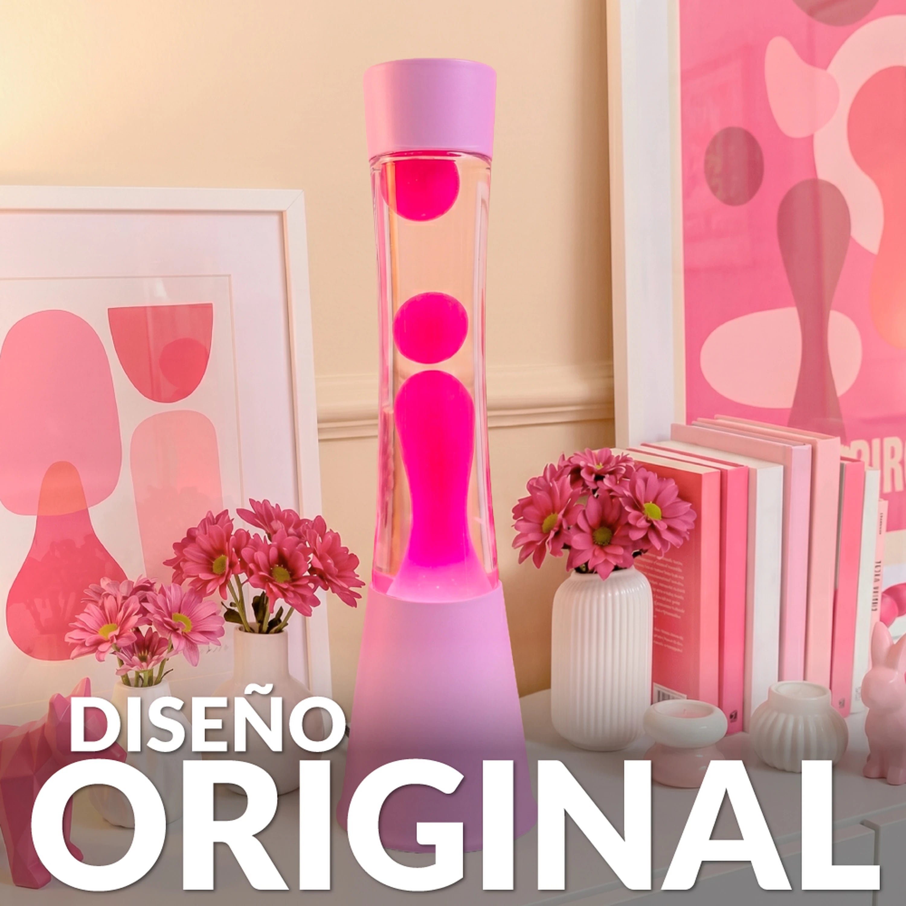 Lámpara de lava LED rosa