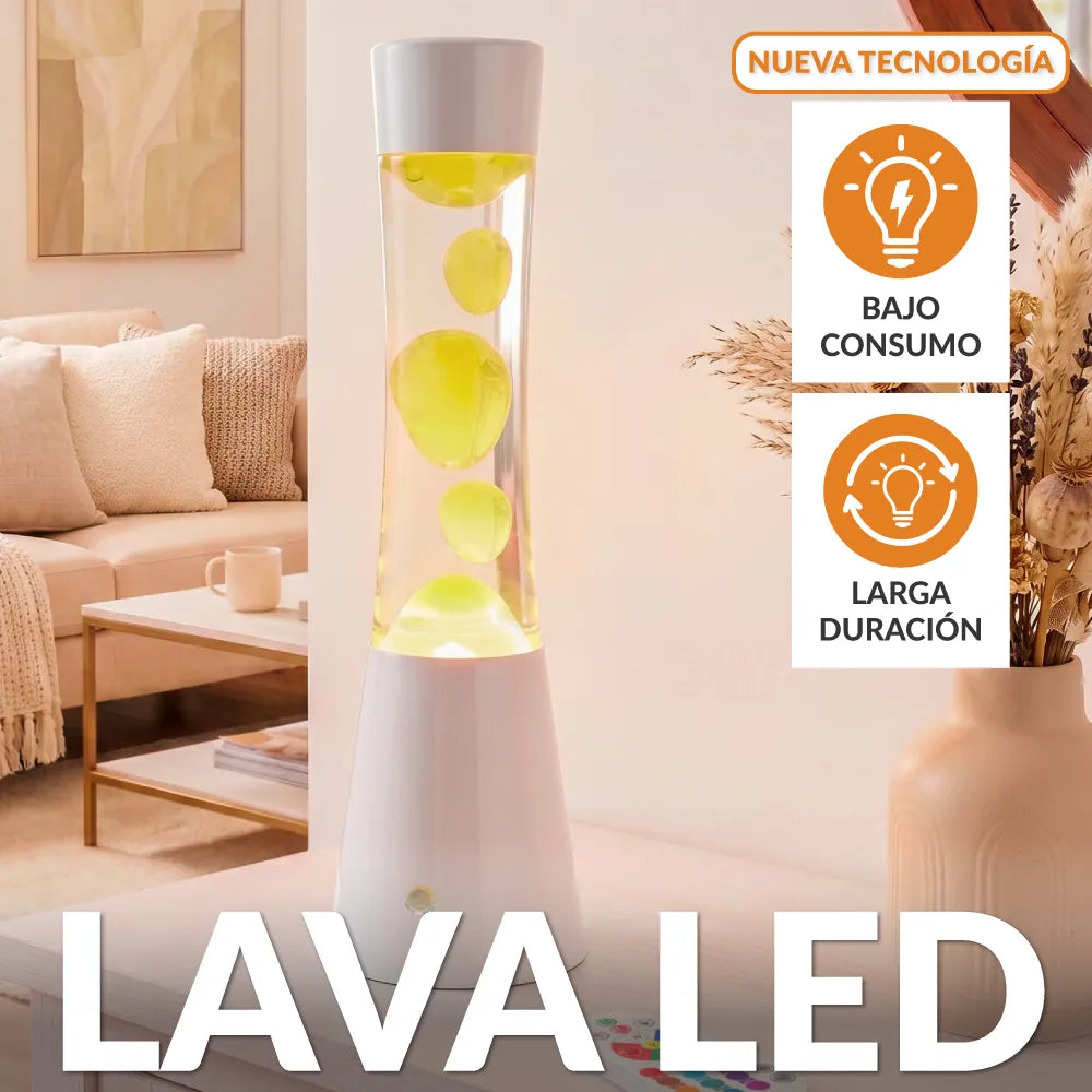 Lampara de lava tower 2.0 LED RGB blanca