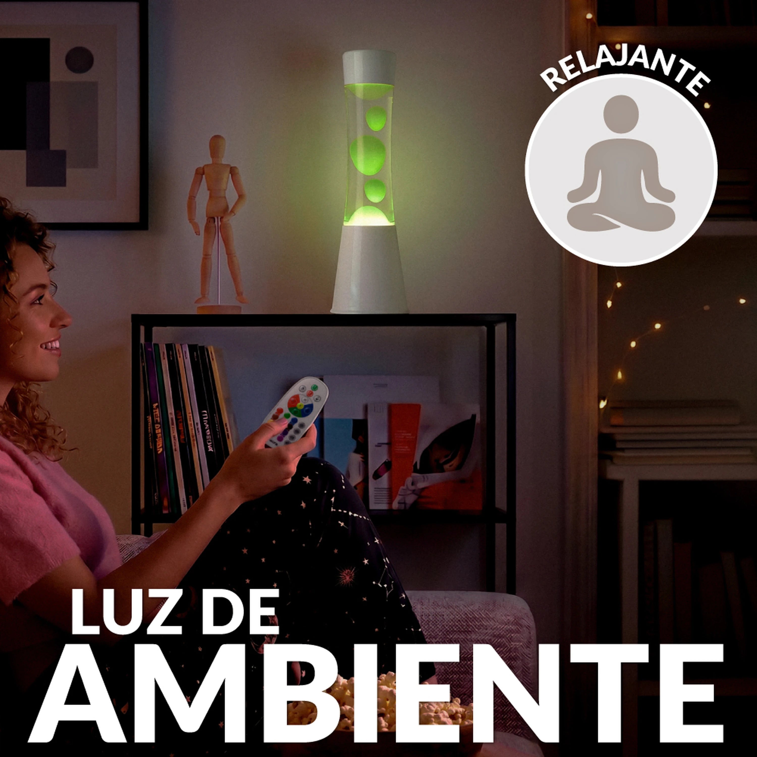 Lampara de lava tower 2.0 LED RGB blanca